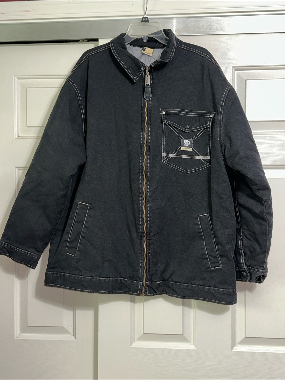 State Property by Rocawear Vintage Men's Black Workwear Zip Jacket